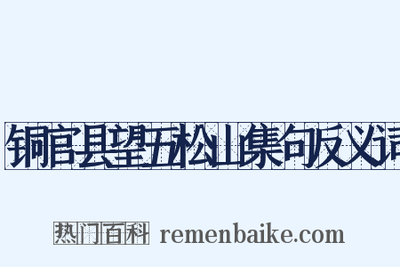 铜官县望五松山集句反义词是什么意思的图片